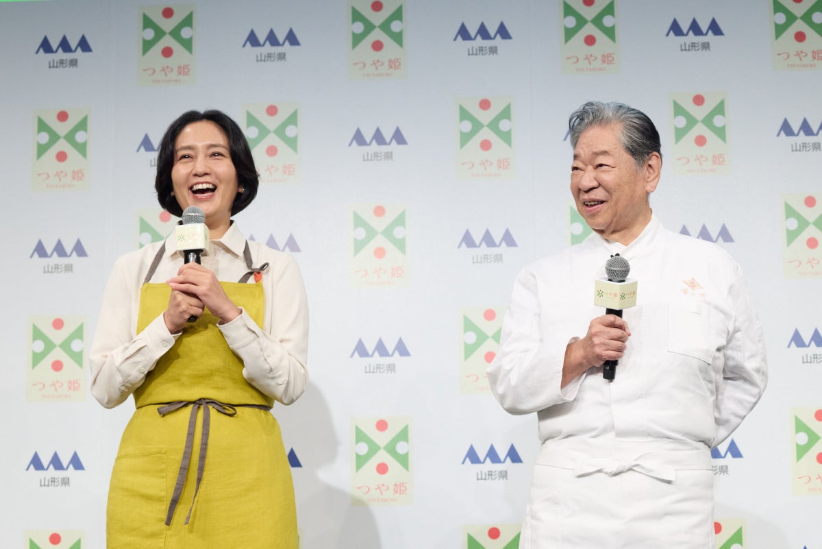「つや姫」新CM発表会 菊乃井・村田吉弘さんと和田明日香さんが新米の出来栄えと家庭での炊き方を語る