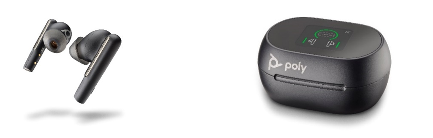 Poly Voyager Free 60+ワイヤレスイヤフォンとスマート充電ケース