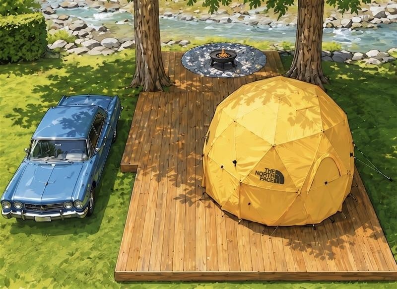 【三重・松阪市】憧れのThe North Faceのギアを手軽に体験。エバーグレイズ香肌峡に常設テントサイトがオープン!!