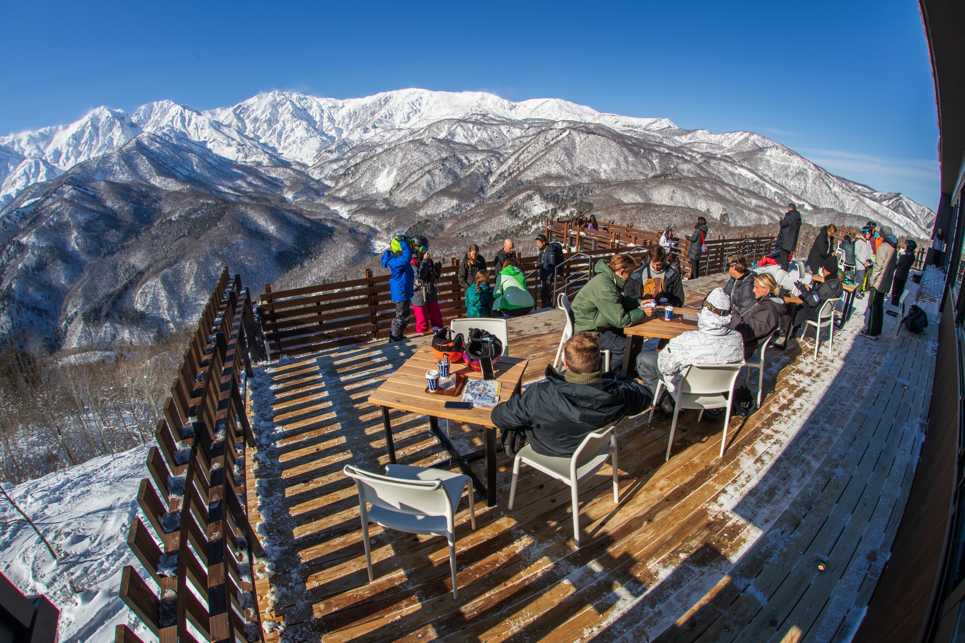 Hakuba ski terrain in winter; ski-bag logistics should protect the first ski session rather than optimize only for easier transfers