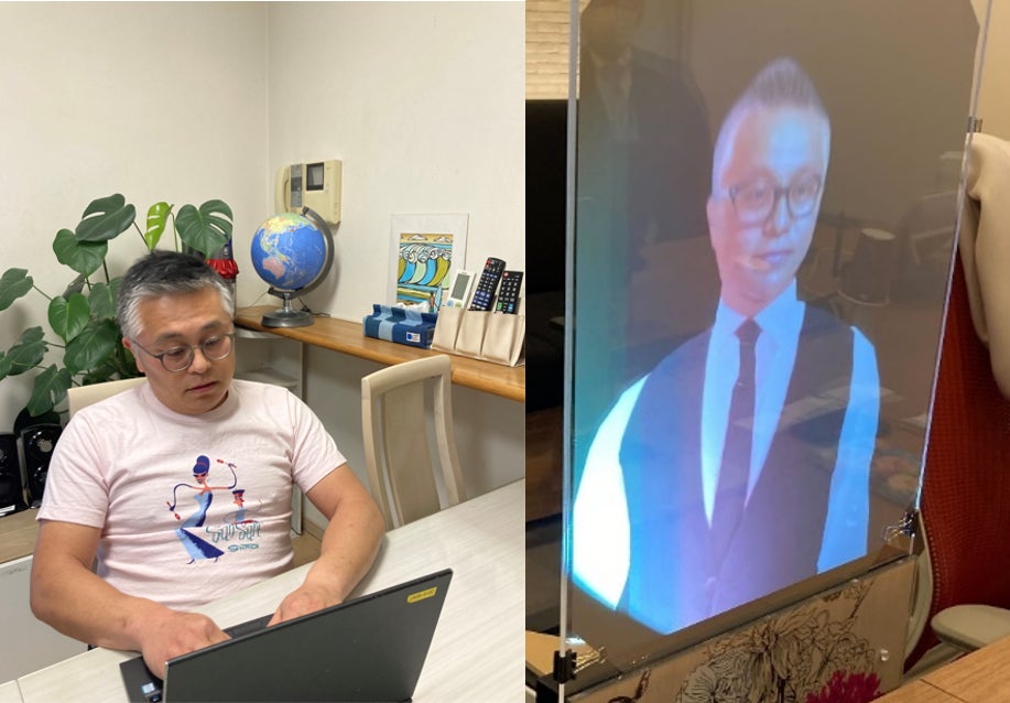 自宅の様子とアバター ※機材はテスト機です
