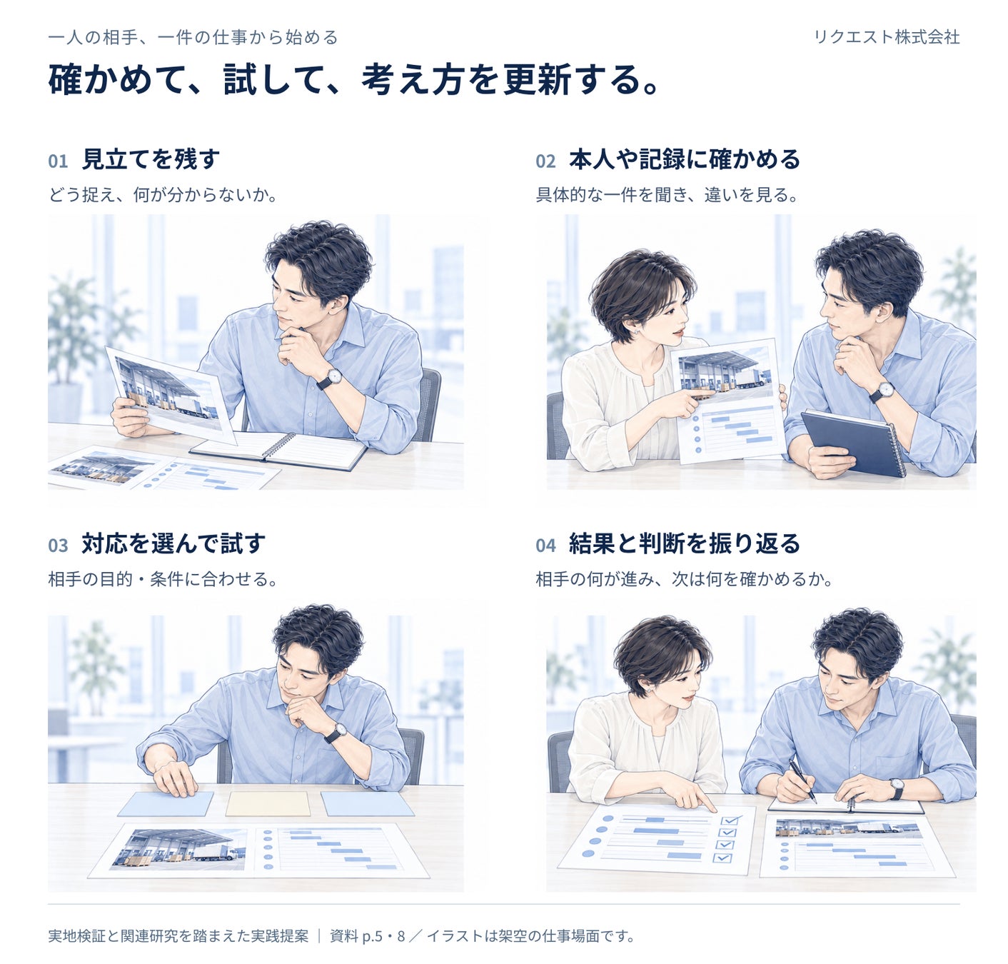 実地検証と関連研究を踏まえた実践提案です。この4段階を同一手順で全参加者に実施・検証したという意味ではありません。