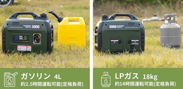 EENOURインバーター発電機DK3000iS/DK3000iSDF ガソリン・LPガス 3.0 EENOURインバーター発電機DK3000iS/DK3000iSDF ガソリン・LPガス 3.0