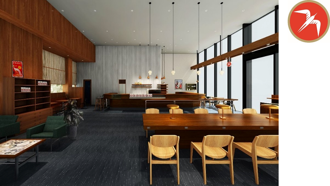 カフェ＆バー「Fuglen Hakata Fukuoka」店内完成予定図