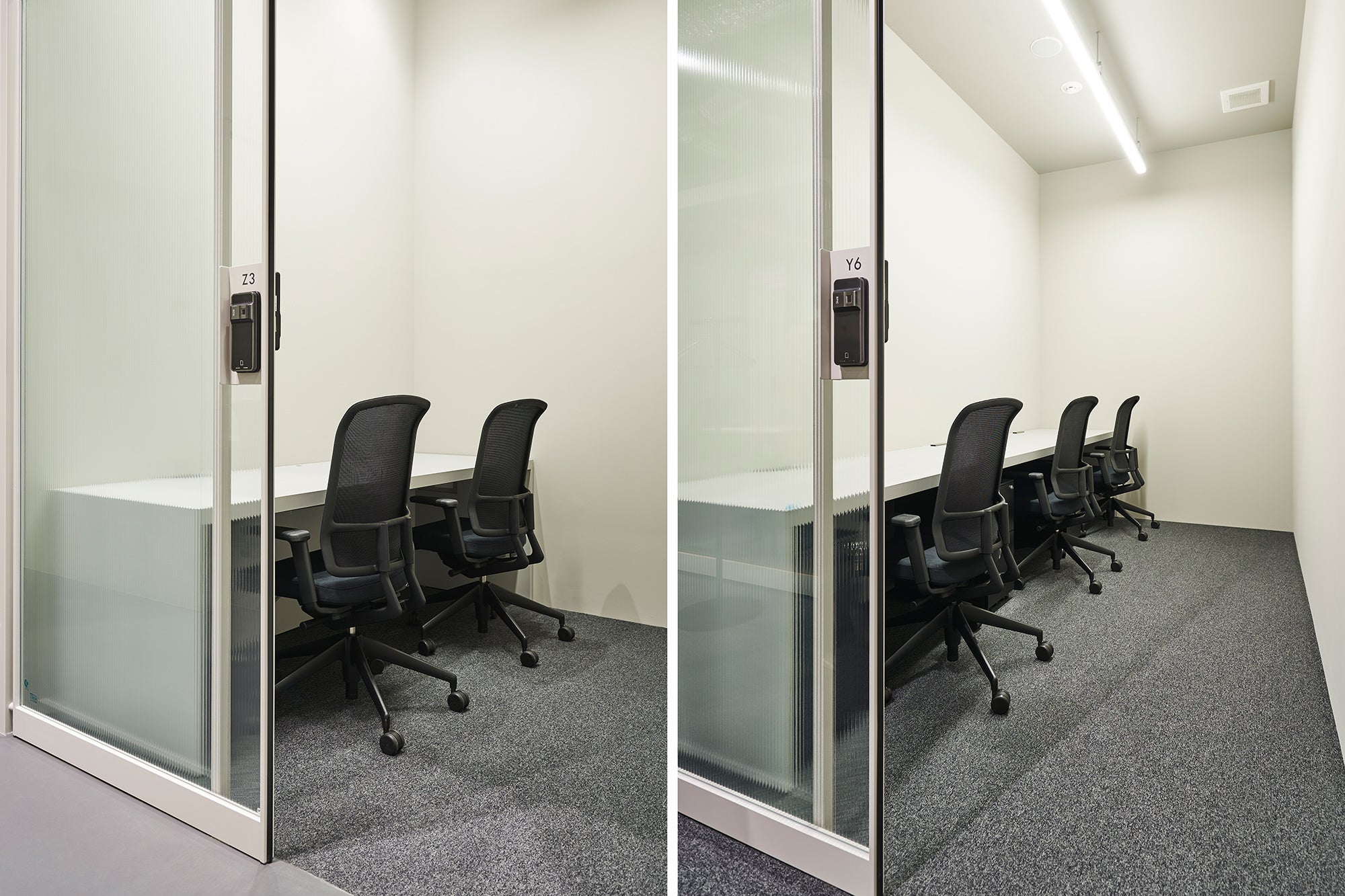 個室（左：2人用、右：3人用）