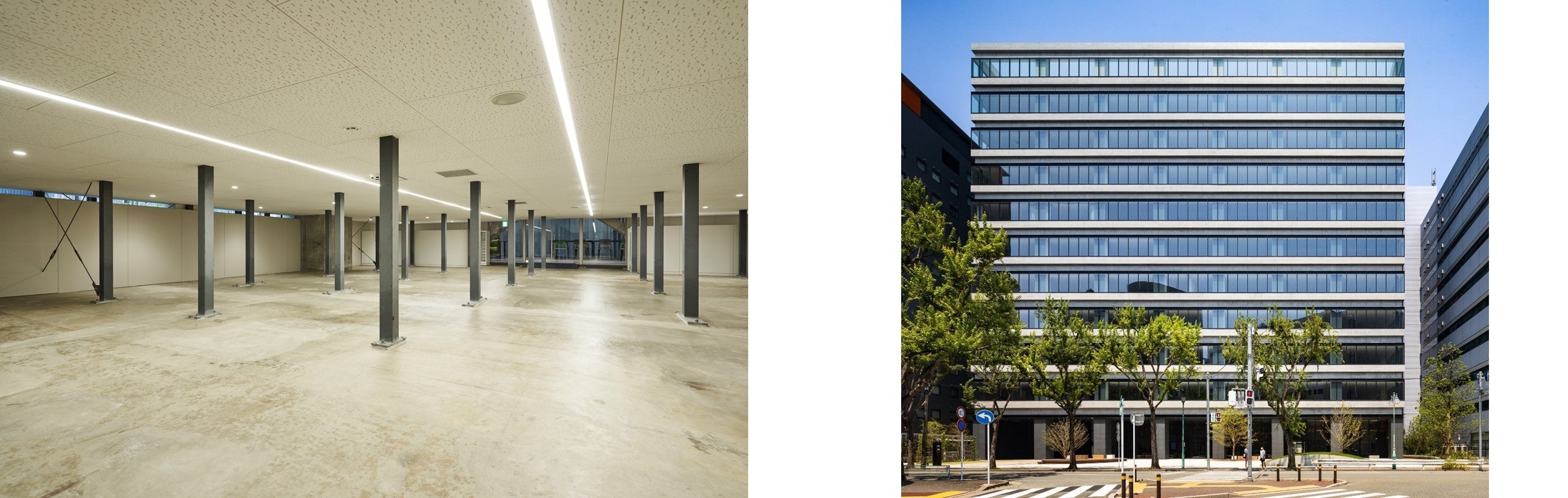 左：床下収納　右：ビル外観