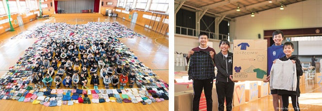 “届けよう、服のチカラ”プロジェクトの活動風景（右 (c) Shu Tokonami）