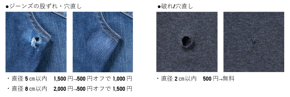 ユニクロの服の穴やシミをイラスト刺繍でリペア アンケート回答で一部無料または500円割引の「リペアウィーク」