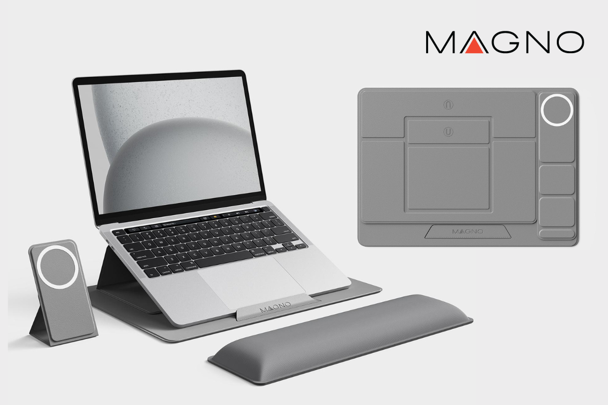 HUANUOノートPCスタンド 磁気式 折り畳4段階角度調整3 in 1多