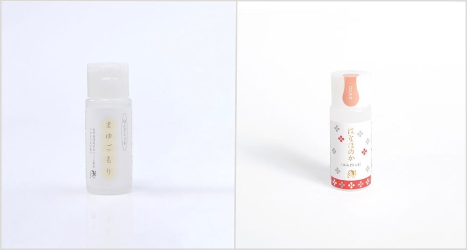 (左)まゆごもり はんどじぇる (右)はなほのか はんどじぇる