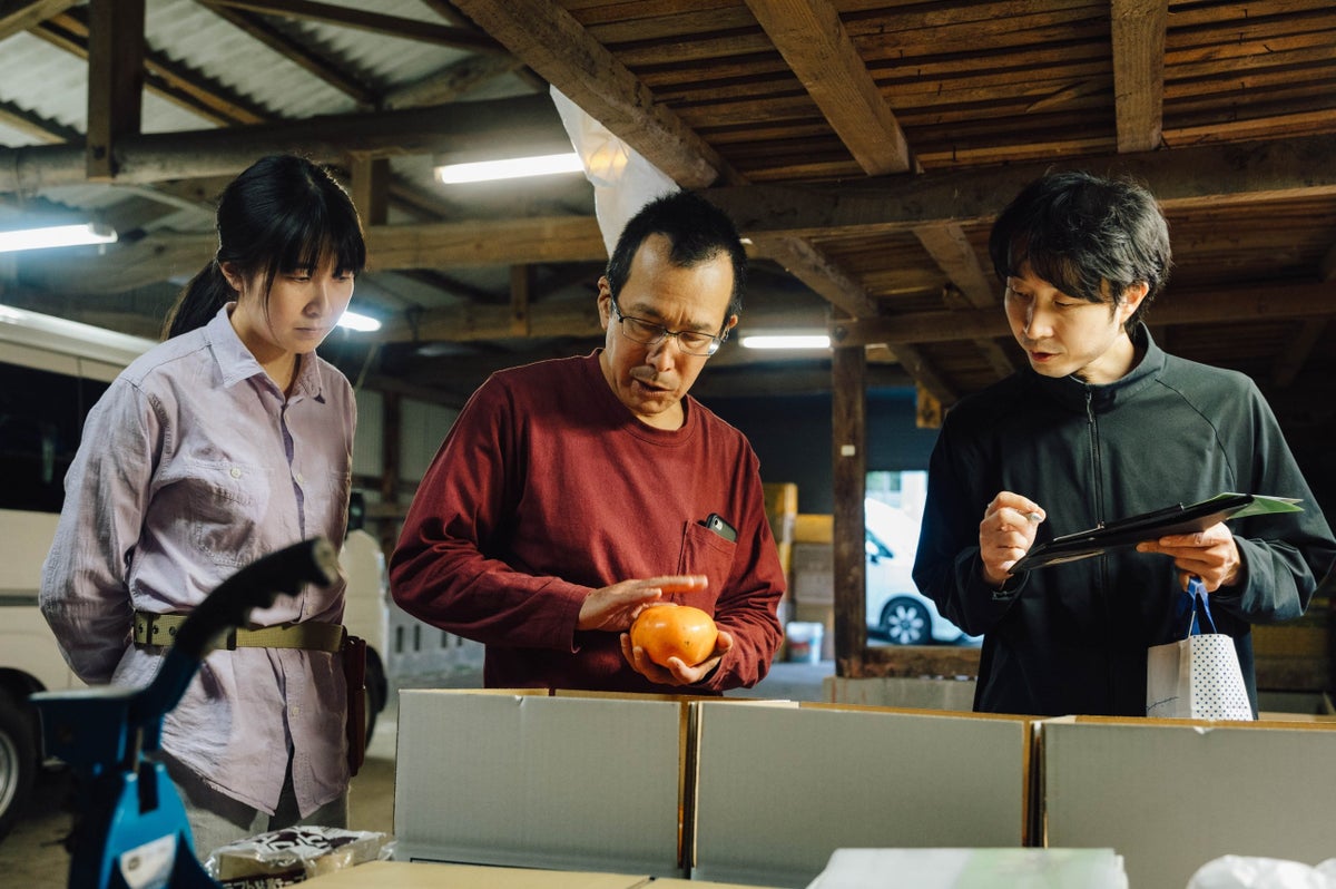 選果場で、輝太郎について話をうかがう