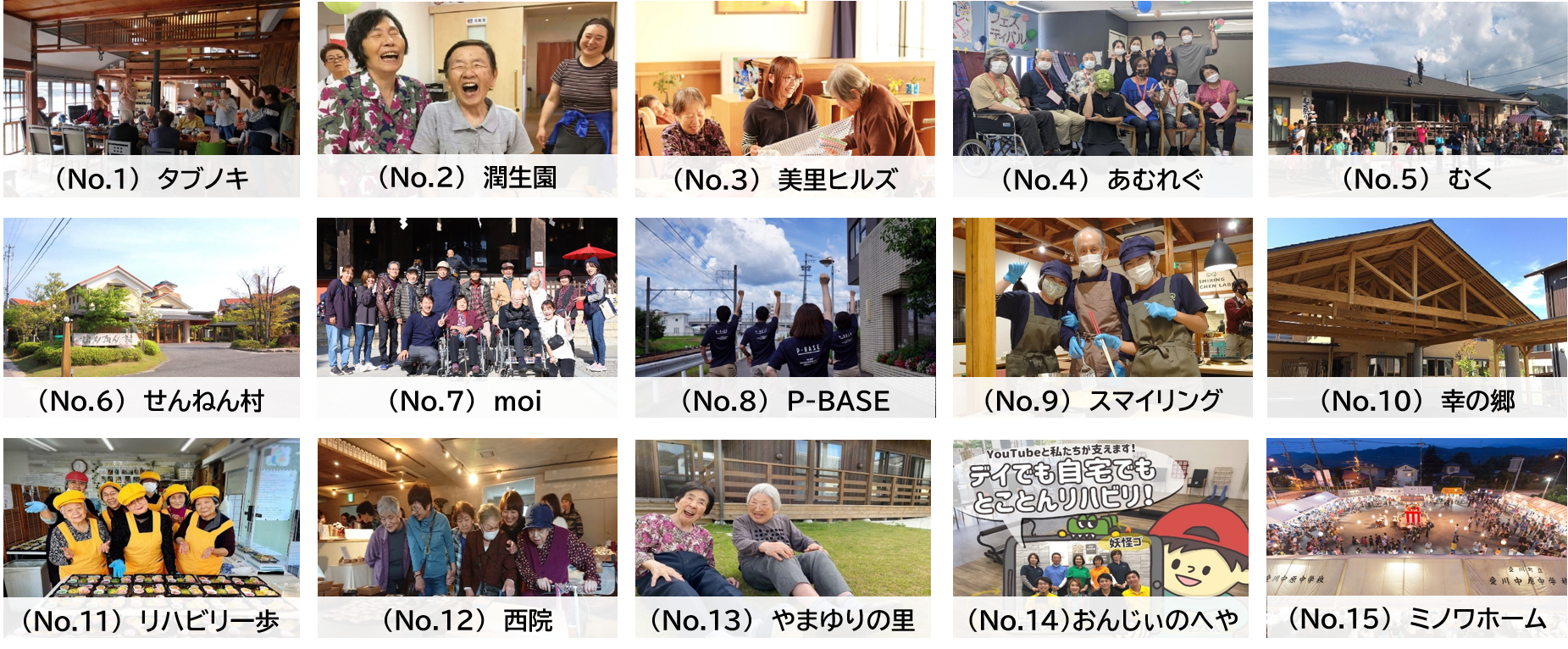 第5回介護施設アワード2021のノミネート施設15