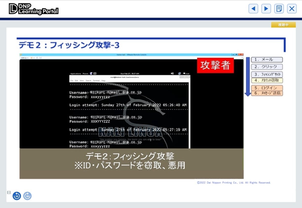 「Cyber Index Awards 2022」で評価を得たDNPのプラス・セキュリティ人材育成に向けた教育プログラムの画面