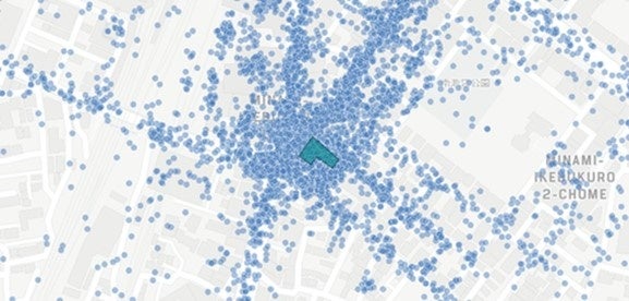 人流データの可視化（イメージ図）