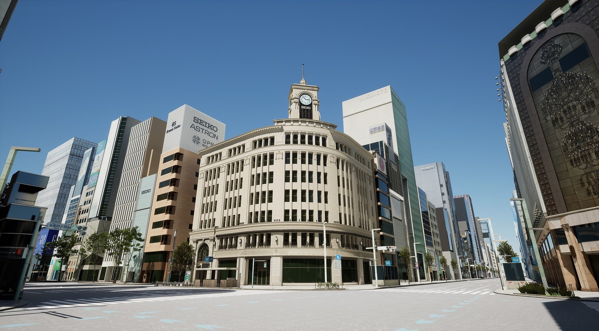 銀座四丁目交差点(東京都中央区)のバーチャルプロダクション背景データ