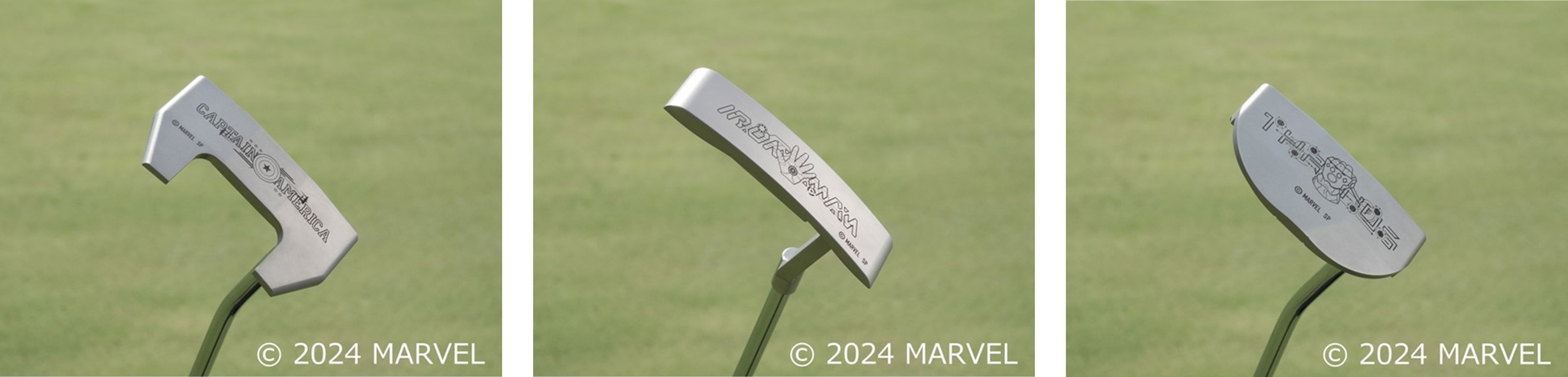 左：パーシヴァル　キャプテンアメリカモデル、中央：アーサー　アイアンマンモデル、右：アヴァロン　サノスモデル