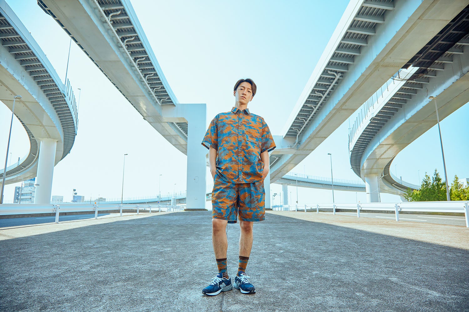 AIR CLOTH ABSTRACT CAMO COMFY SS SHIRT /AIR CLOTH ABSTRACT CAMO COMFY SHORTS