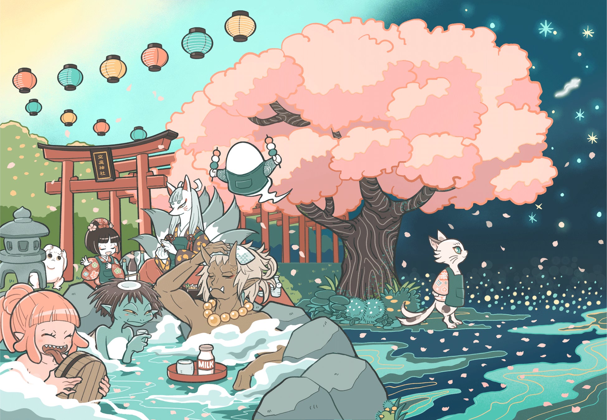 関西最大級の温泉型テーマパークで謎解きゲームイベント開催！「あやかし温泉とふしぎなおともだち」「あやかし温泉ときらめく夜桜」