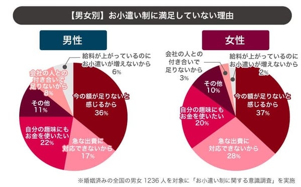 お小遣い制に満足していない理由のグラフ