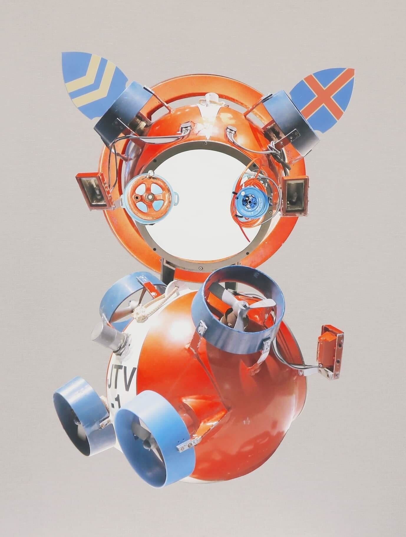 チヒロボ_《chihi-robo》_2022年_アクリル、写真_h727×w606mm