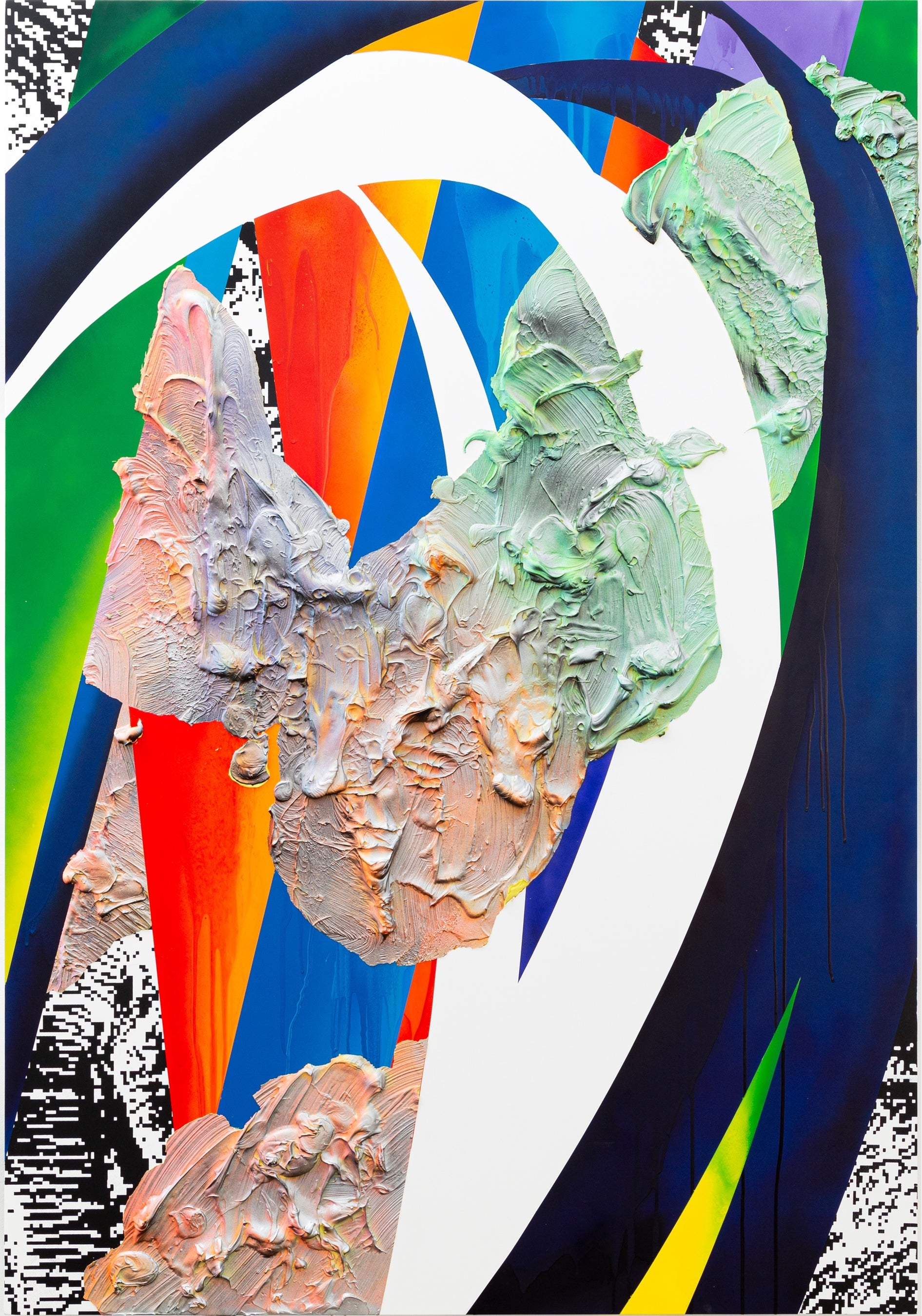 松村咲希_《FORM-vortex 4》_2022年_アクリル絵具、木パネル、綿布_h1621×w1303×d50mm