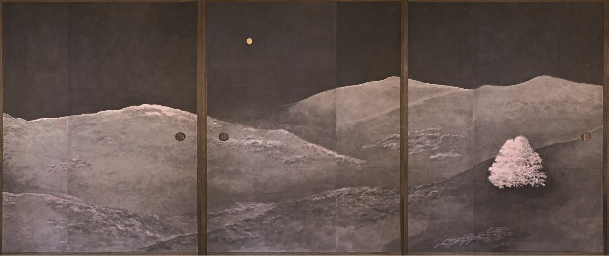 建仁寺塔頭正伝永源院所蔵 四季山水図「知音」 2013年 H185×W960㎝ 墨、顔彩、和紙、縁木神代欅