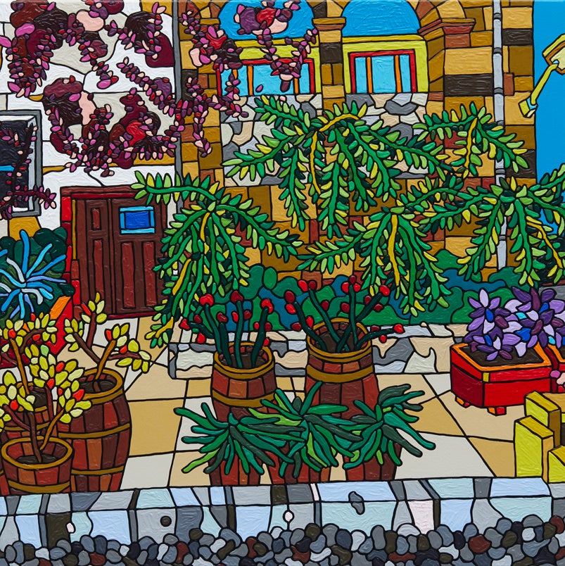 「BEDUA」 2024, Acrylic on Canvas, 70 x 70 x 6.5cm