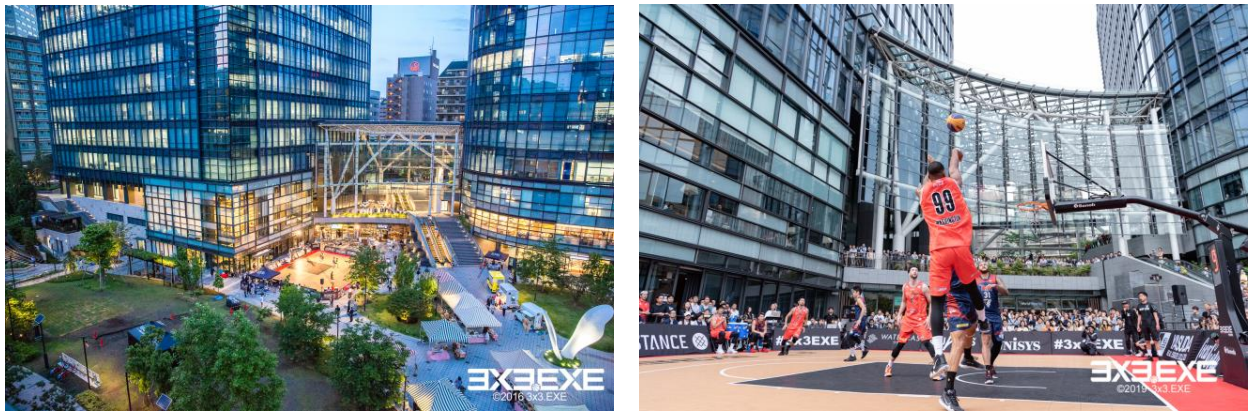 [写真] ワテラスでの試合開催風景（左：2016 年、右：2019 年）