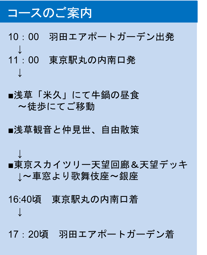 羽田エアポートガーデン発はとバスコース案内（2024年4月～）
