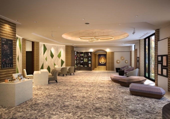 愛犬の目線に合わせて設えたレセプションロビー