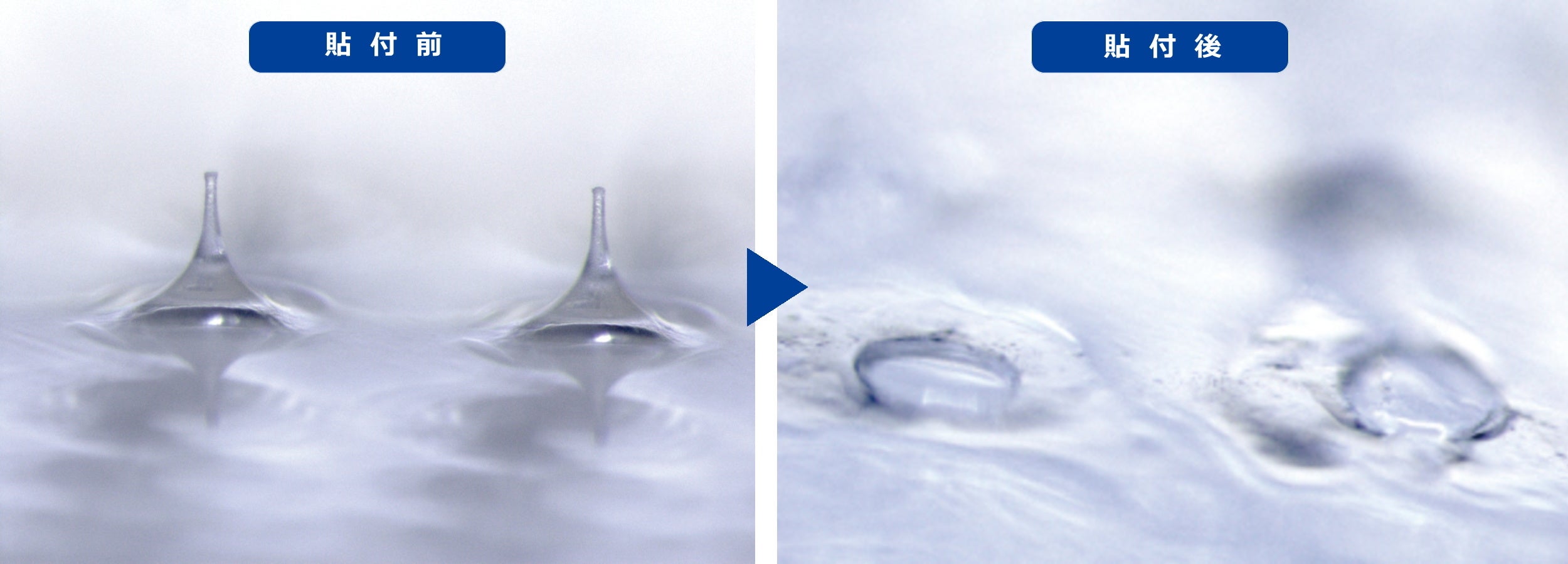 溶解型マイクロニードル使用前後の形状変化