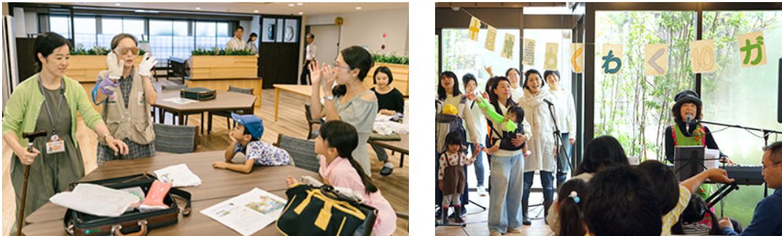 （左）世田谷中町プロジェクト  街びらき  「世田谷中町まつり」の様子 （右）十日市場プロジェクト  街びらき  「YOKOHAMA GREEN BATON PROJECT」の様子 