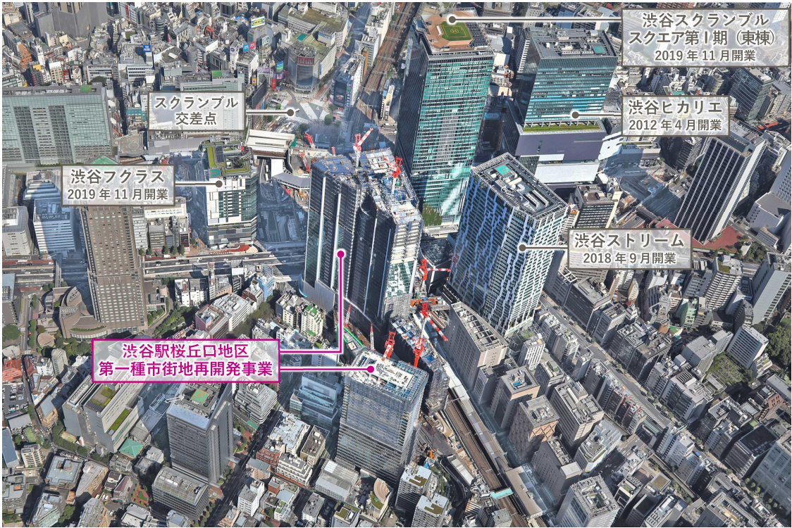 〈渋谷駅中心地区（２０２２年９月撮影）〉