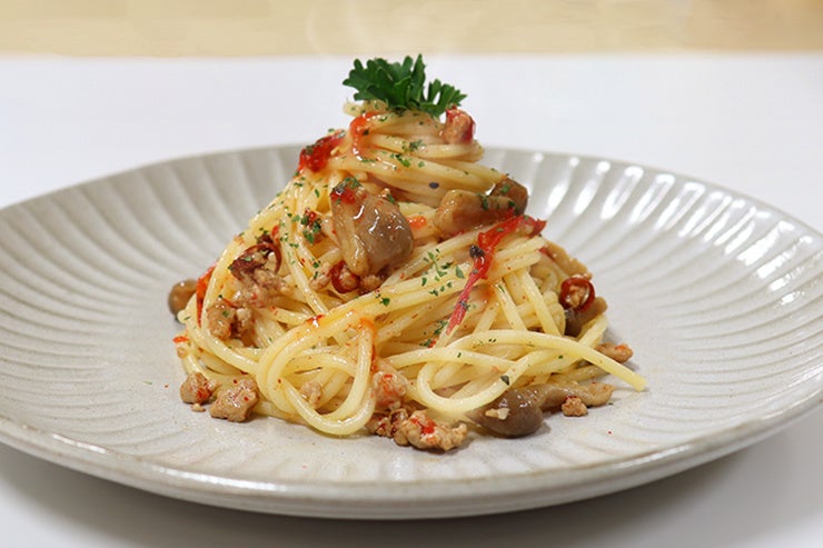 ▲「本多荘輔の情熱にんにく畑」の有機にんにくを使用した和風ペペロンチーノ