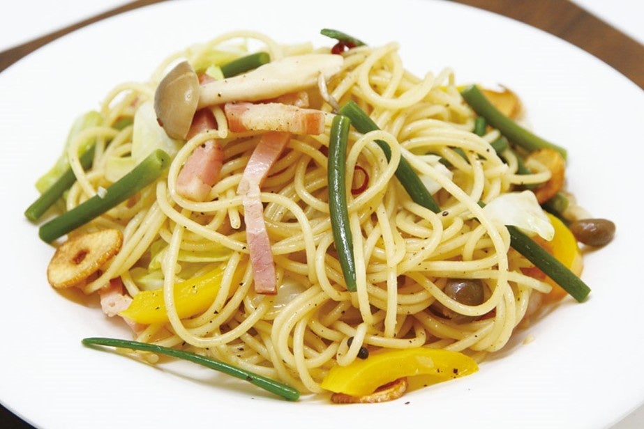 ▲有機にんにく王の芽のペペロンチーノ