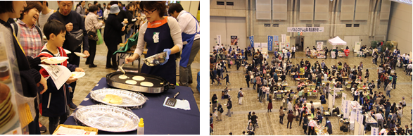 2019年当時の商品展示会（会場：アイメッセ山梨）のようす