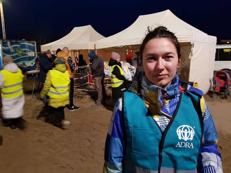 国境付近での避難者への支援活動（2022年3月3日撮影）©2022ADRA