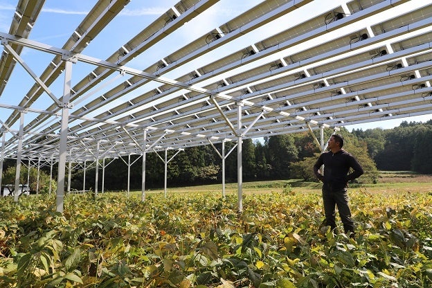 二本松有機農業研究会の太陽光パネル