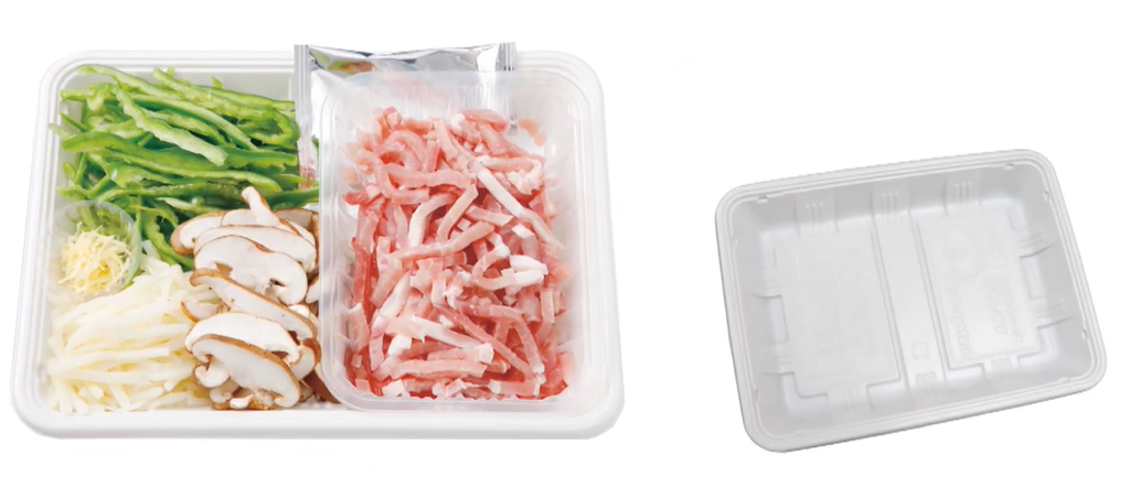 従来のプラスチック製トレーのお料理セット