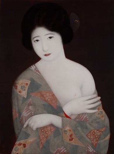 北野 恒富《婦人図》