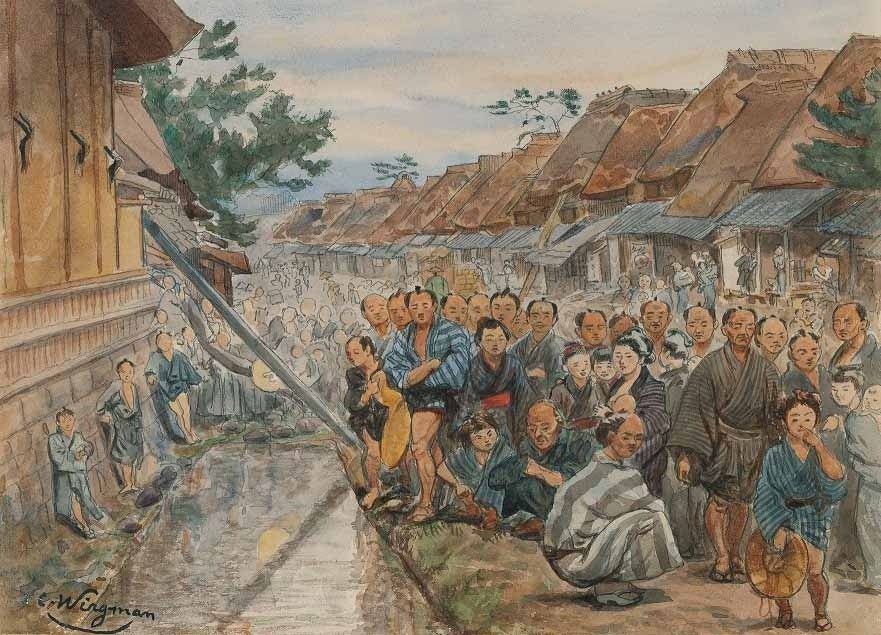 チャールズ・ワーグマン《見物する人々》