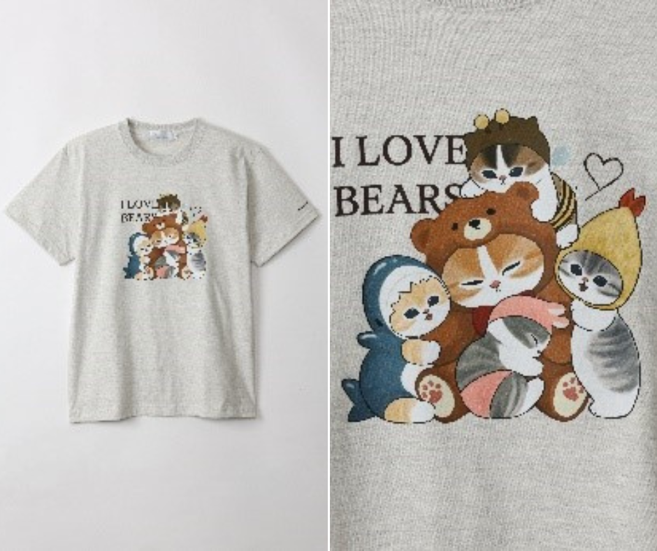 mofusand展　Tシャツ 大集合（オートミール） （M・L・XLサイズ） 各3,080円 ※お一人様各３点まで