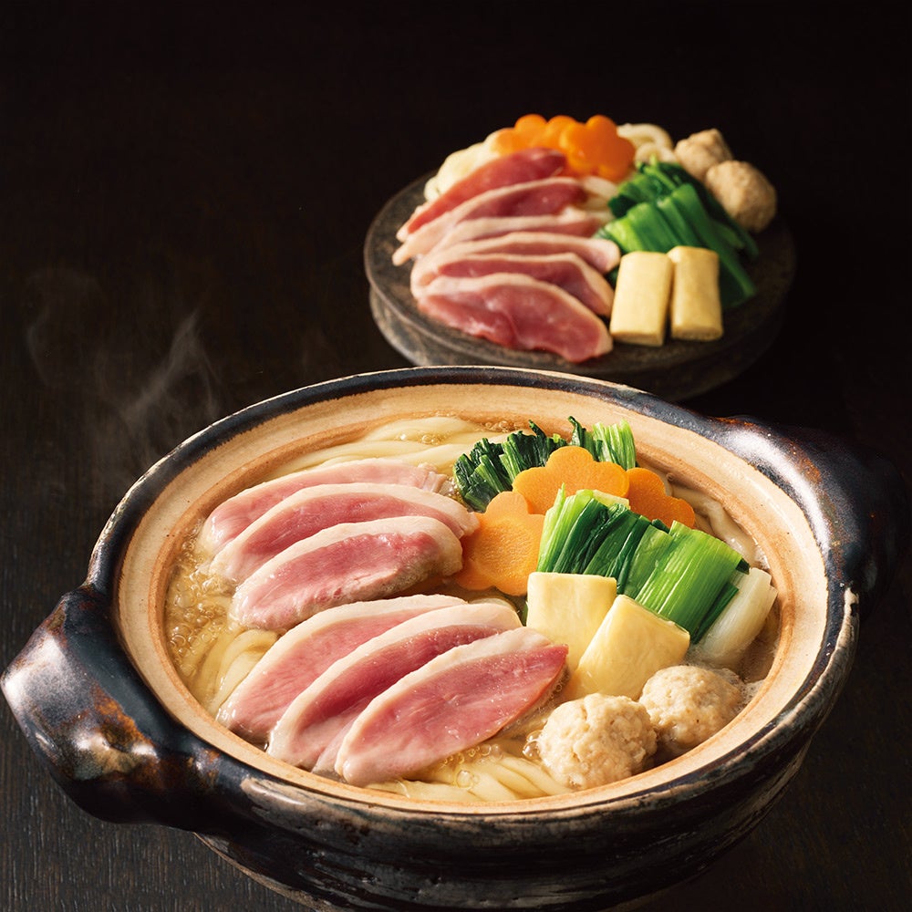 「京料理・美濃吉」京野菜と湯葉の合鴨つくね鍋　 5,400 円（税込み）