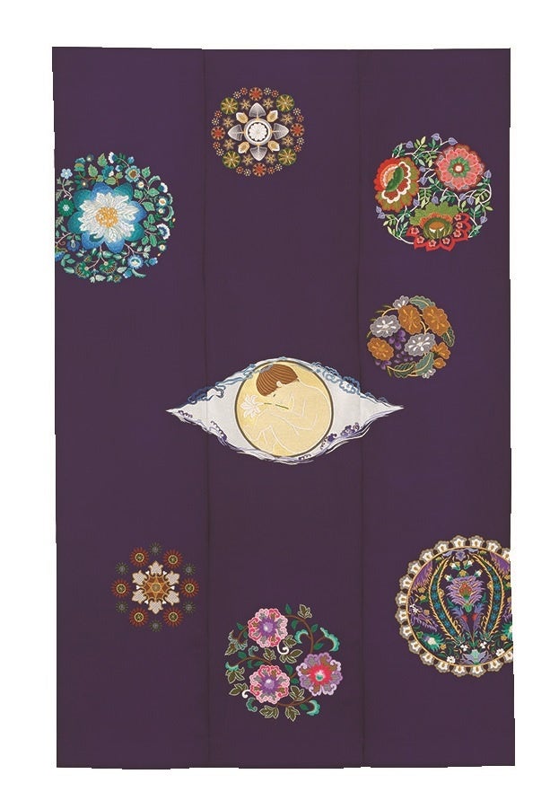 刺繍 源氏絵巻掛け軸 日本橋高島屋】源氏物語に登場する姫たちをイメージした作品など