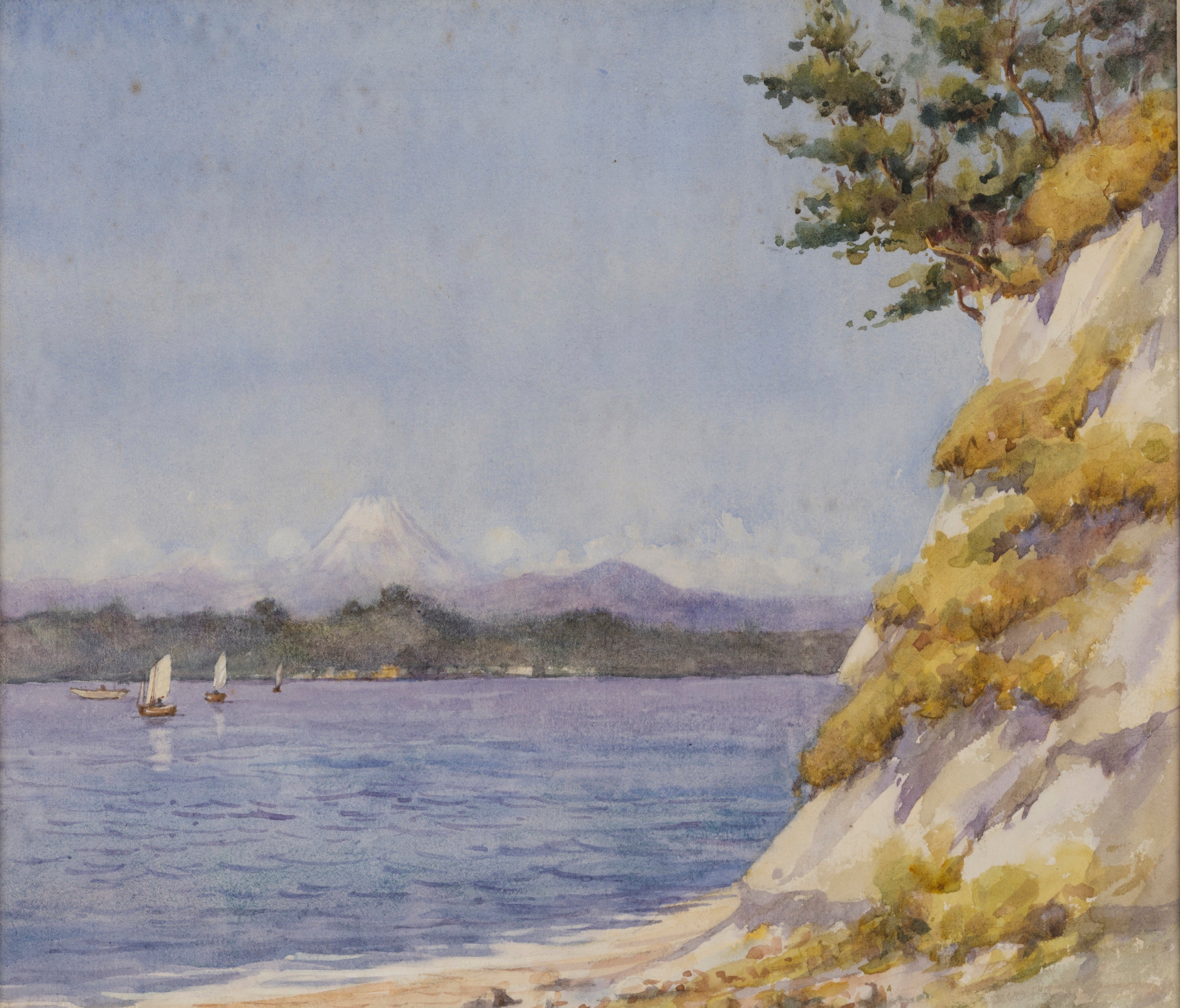 シャーロット・M・オルストン 《横浜附近から富士山を望む》