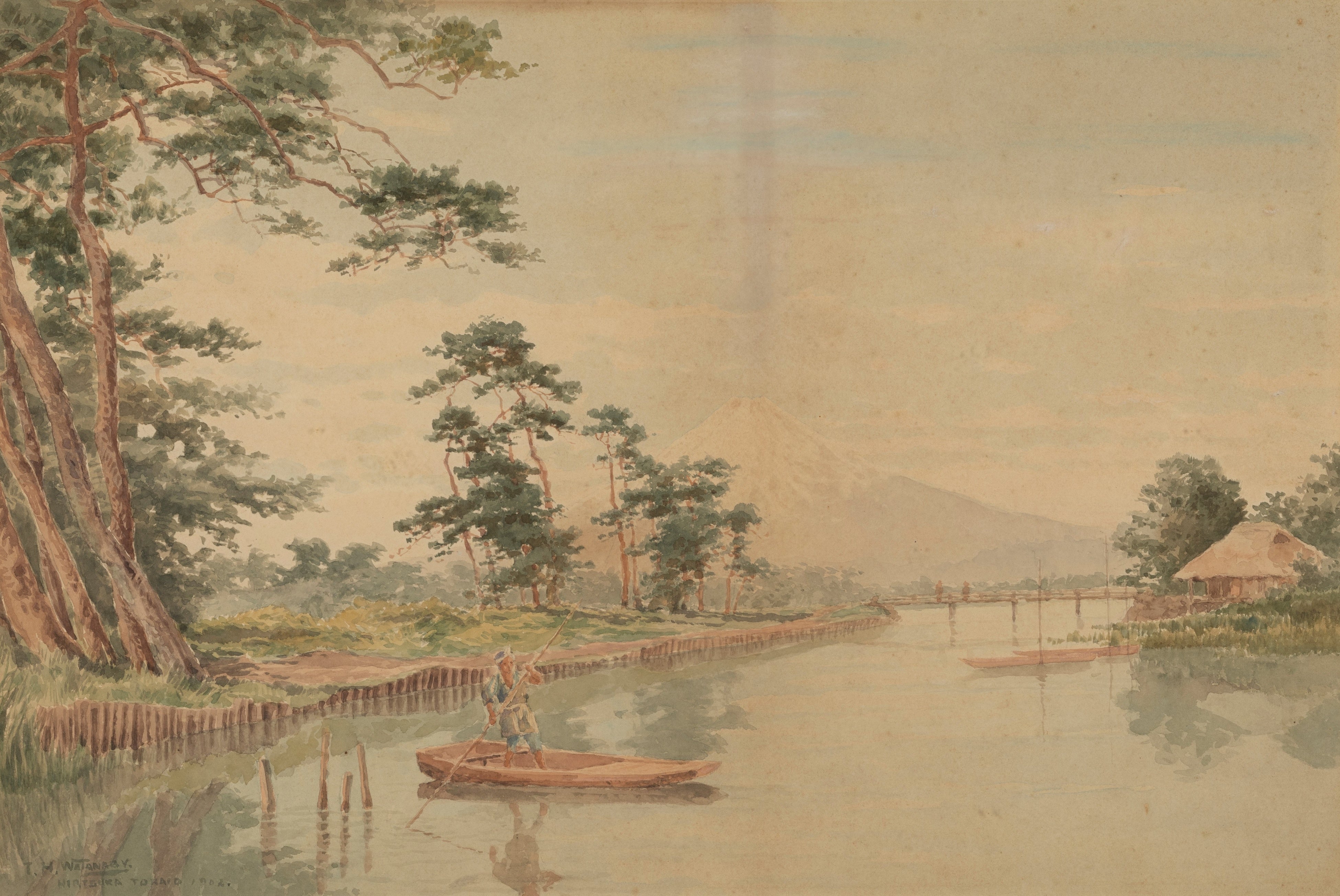 渡辺豊洲《東海道の平塚宿》