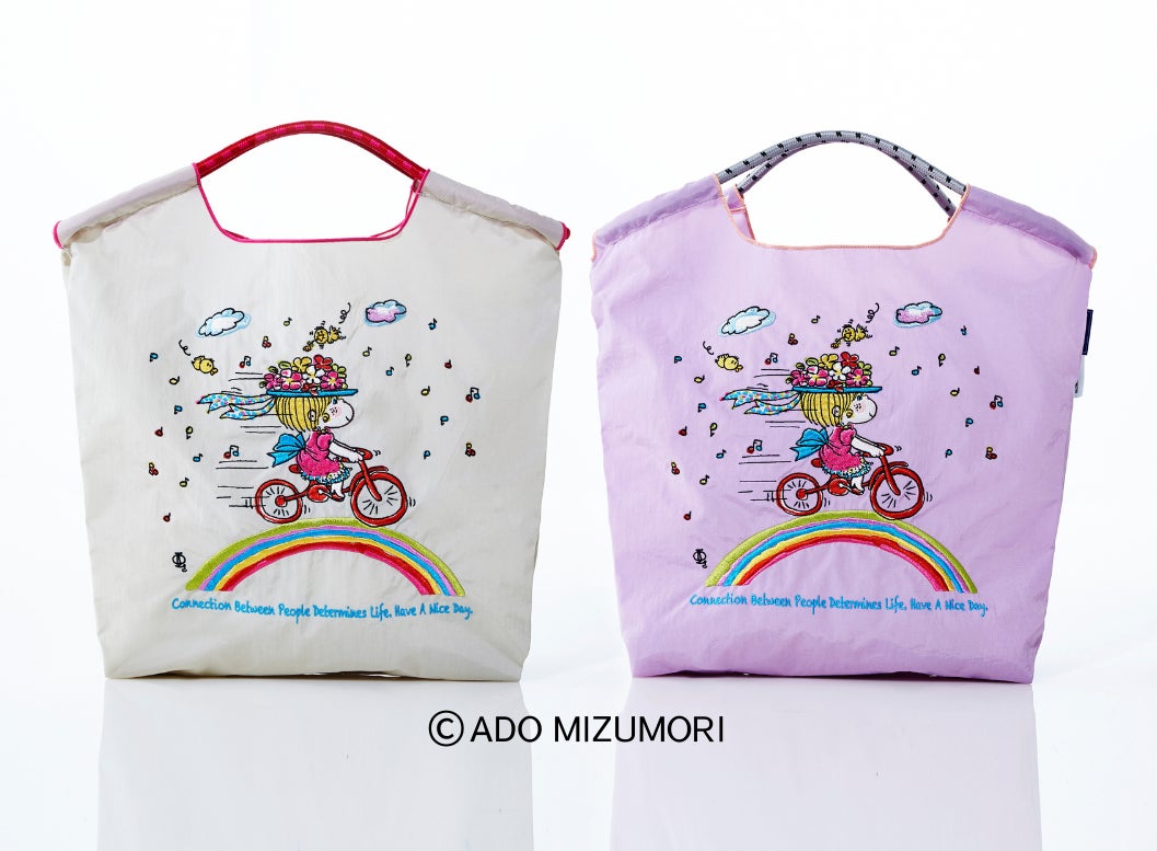 【新品】水森亜土★ボールアンドチェーン バッグ ショルダーストラップ付(おまけ) 京都高島屋】「Ball&Chain×水森亜土」TSUNAGU ACTION