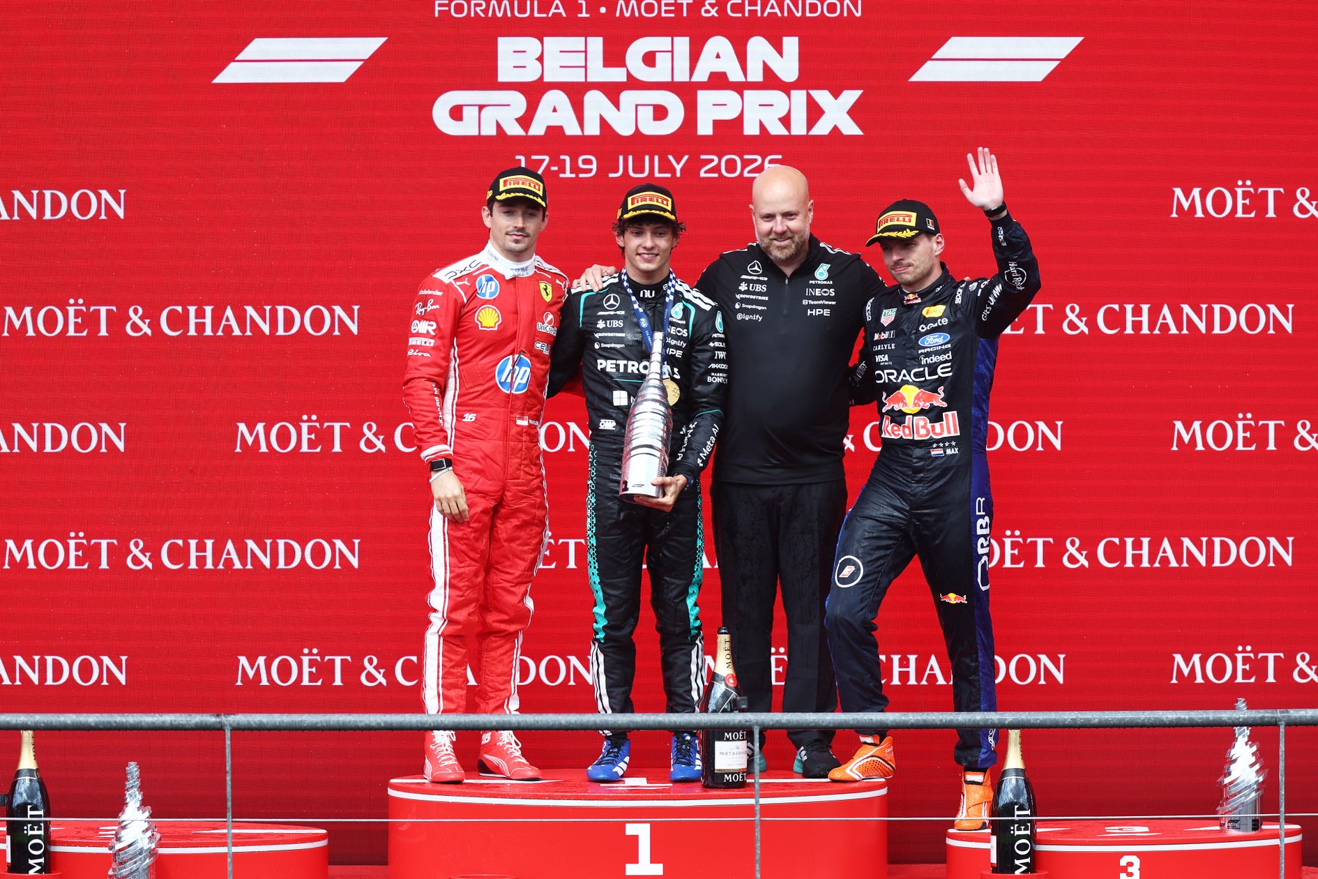 モエ・エ・シャンドン、F1®のレガシーを継承 伝説のサーキット、スパ=フランコルシャンで勝利を分かち合う瞬間を祝福