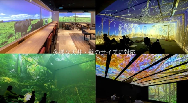 多様な天井・壁のサイズに対応し、継ぎ目も違和感なく空間を演出することが可能。