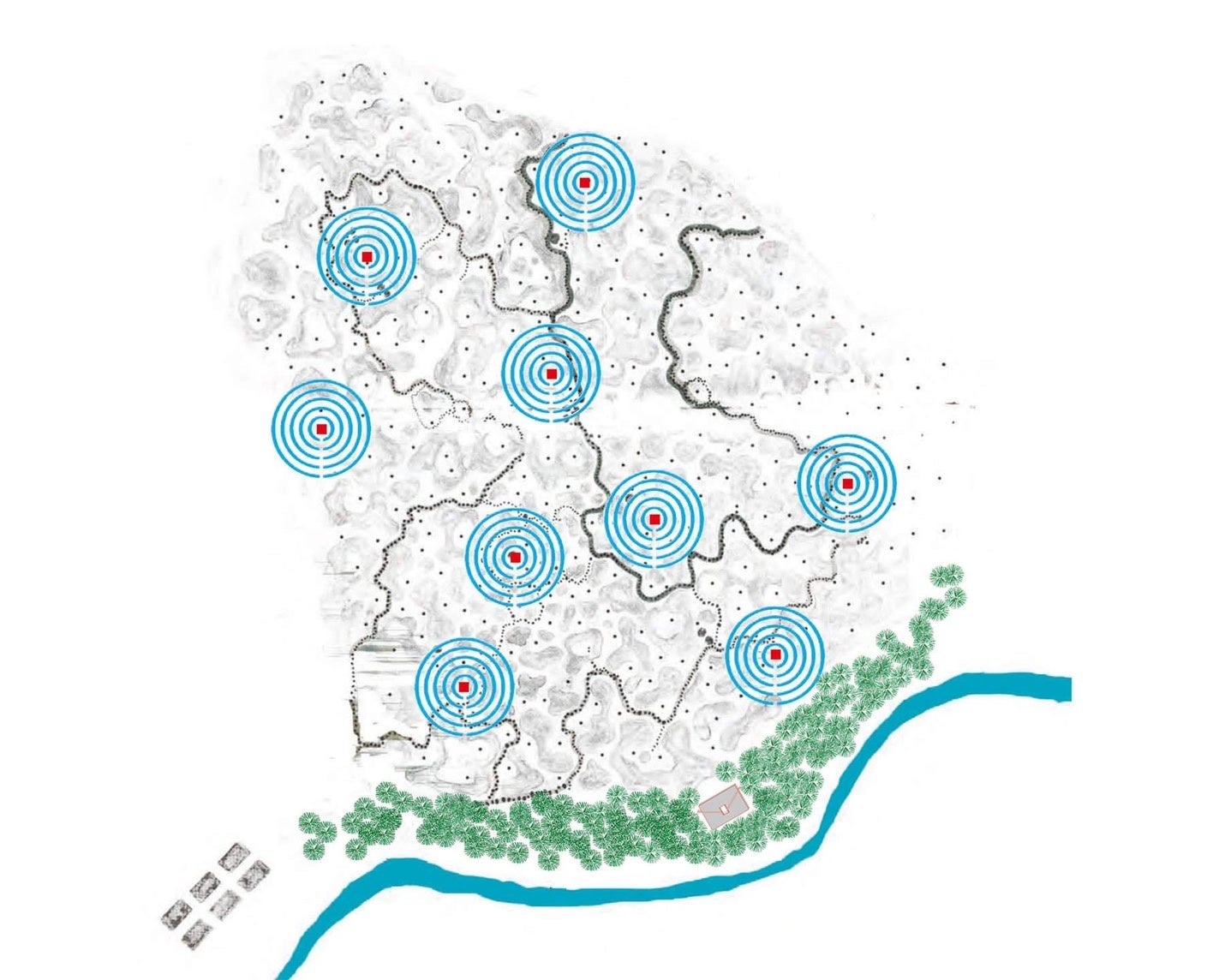 「WATER here and there」スケッチ